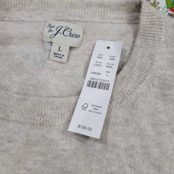 J Crew Men's Marled cashmere-linen blend sweater CJ375 Size L NWT - Picture 5 of 5